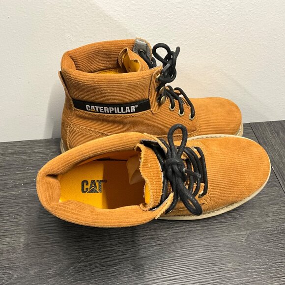 Caterpillar Mens Corduroy Lace-Up Ankle Boots Size 9 Rugged Durable Sole - Picture 9 of 15